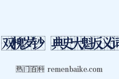 双槐岁钞·典史大魁反义词是什么意思的图片